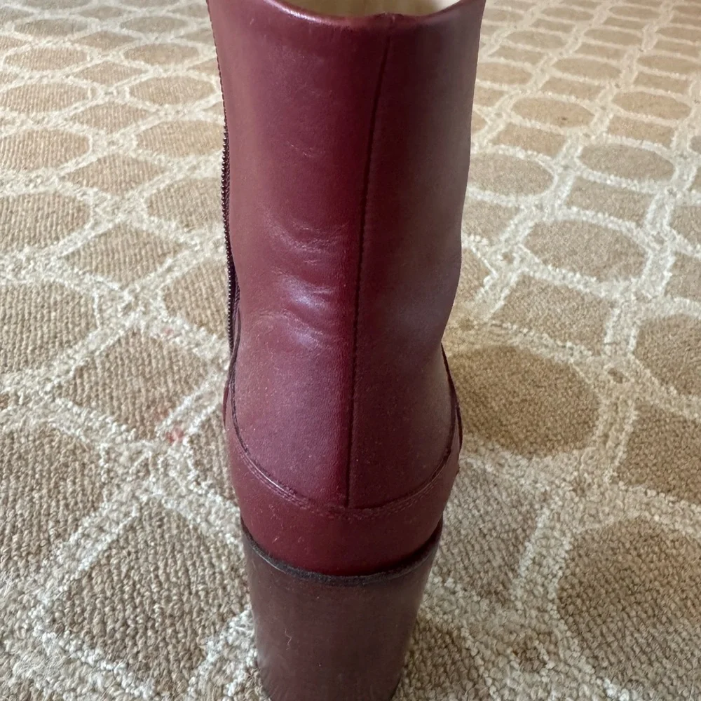 CHANEL Deep Red Ankle Boots - Picture 6 of 10